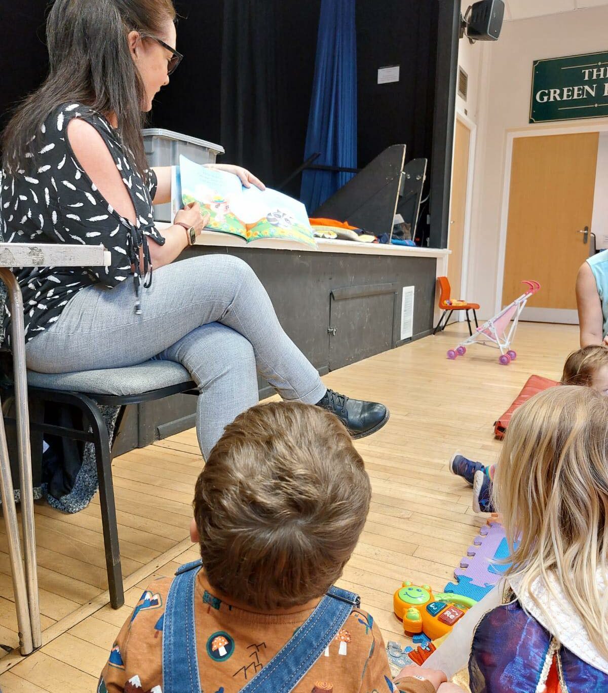 author reading at local playgroup, newport